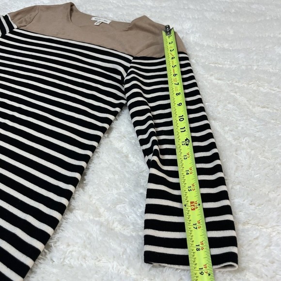 Shopia & Zeke Dress Womens Medium Stripped Faux Suede Elbow Patches Long Sleeve‎ - Picture 7 of 9